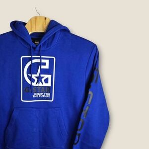 G Star Raw Men's Blue Graphic Logo Hoodie Sweatshirt XXL